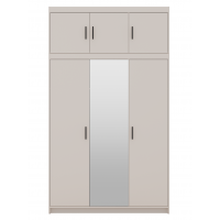 Szafa z nadstawką trzydrzwiowa z lustrem 133 cm TRINO beż piaskowy